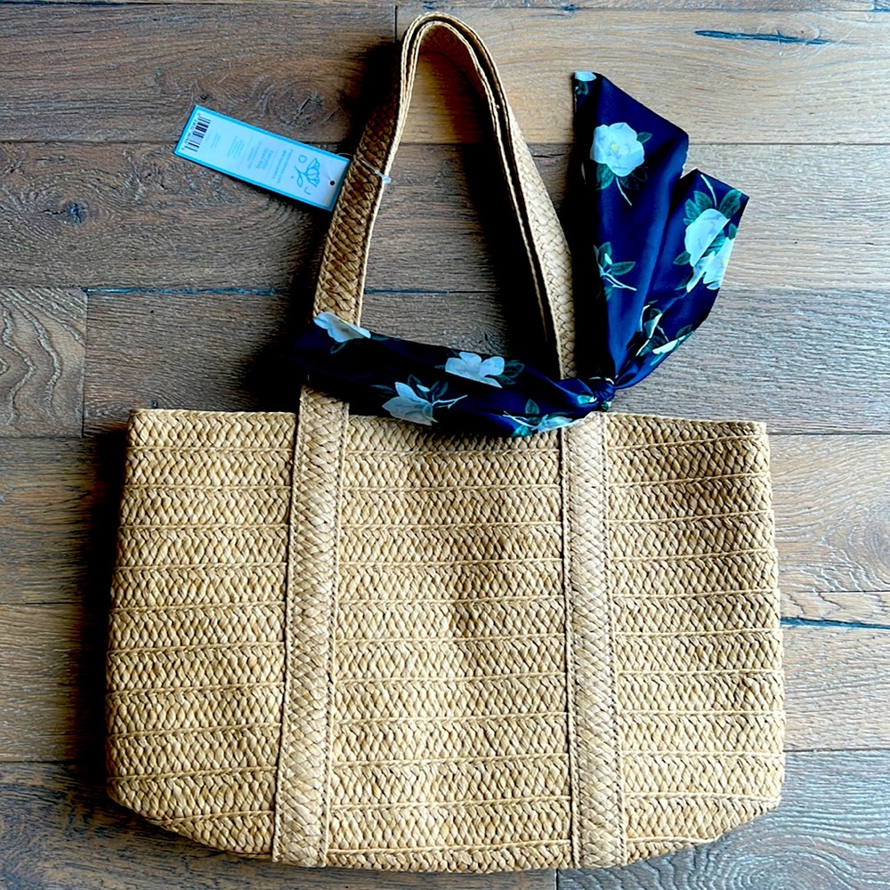Cute, never used, Draper James woven tote with scarf accessory.
